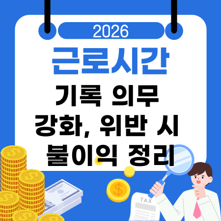 001⏱️근로시간 기록 의무 강화 위반 시 불이익 정리미기록 허위기록 점검표