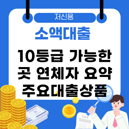 008🌟저신용 소액대출 종류 및 10등급 가능한 곳 연체자 요약 주요대출상품 신청팁