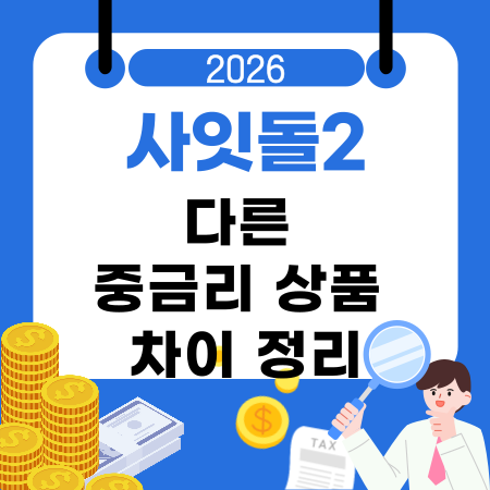 009💰 사잇돌2와 다른 중금리 상품 차이 정리｜금리 구조·상환 기준 비교