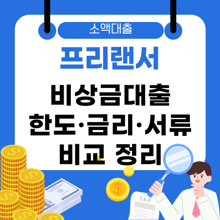 003💡 프리랜서 비상금대출 한도·금리·서류 비교 정리 맞춤 무서류 상품부터 금리 낮은 선택까지 완벽 가이드